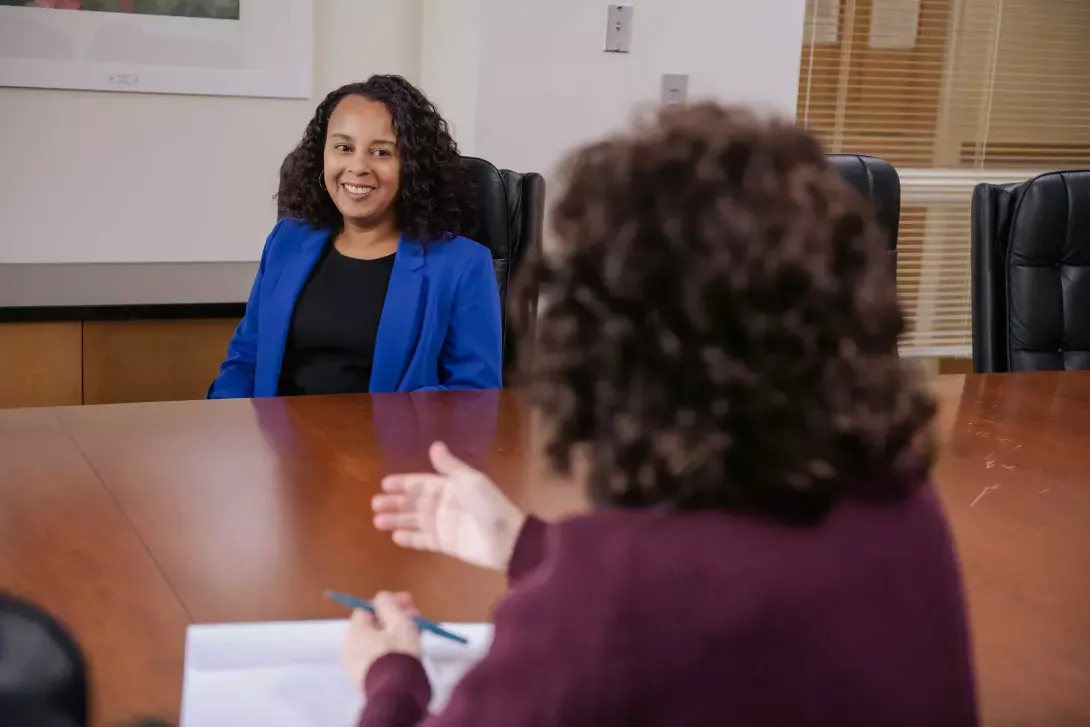 Adult student being interviewed